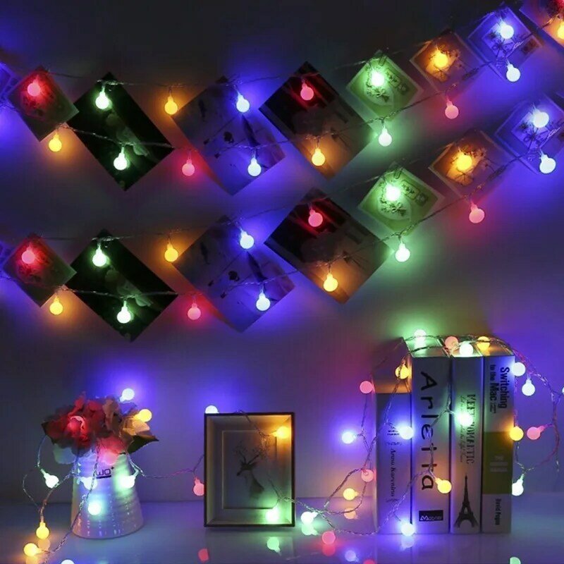 جارلاند Led كرات أضواء سلسلة جنية LED بطارية تعمل الزفاف عيد الميلاد في الهواء الطلق غرفة جارلاند الديكور كريستما Led سلسلة