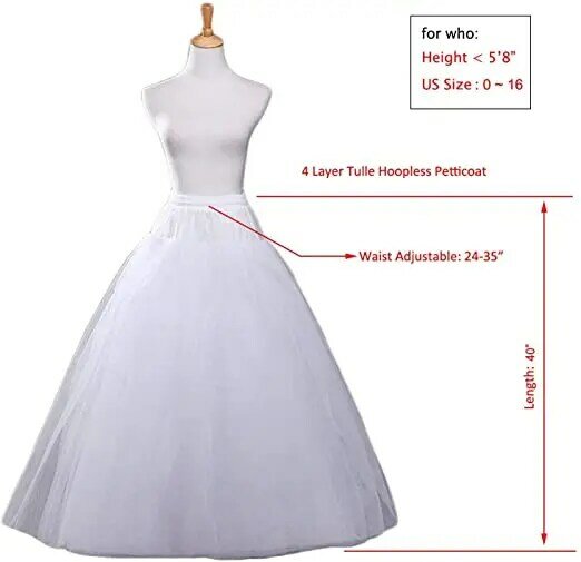 للمرأة a-الخط هوبليس ثوب نسائي كرينولين زلات تنورة الزفاف اكسسوارات 2023