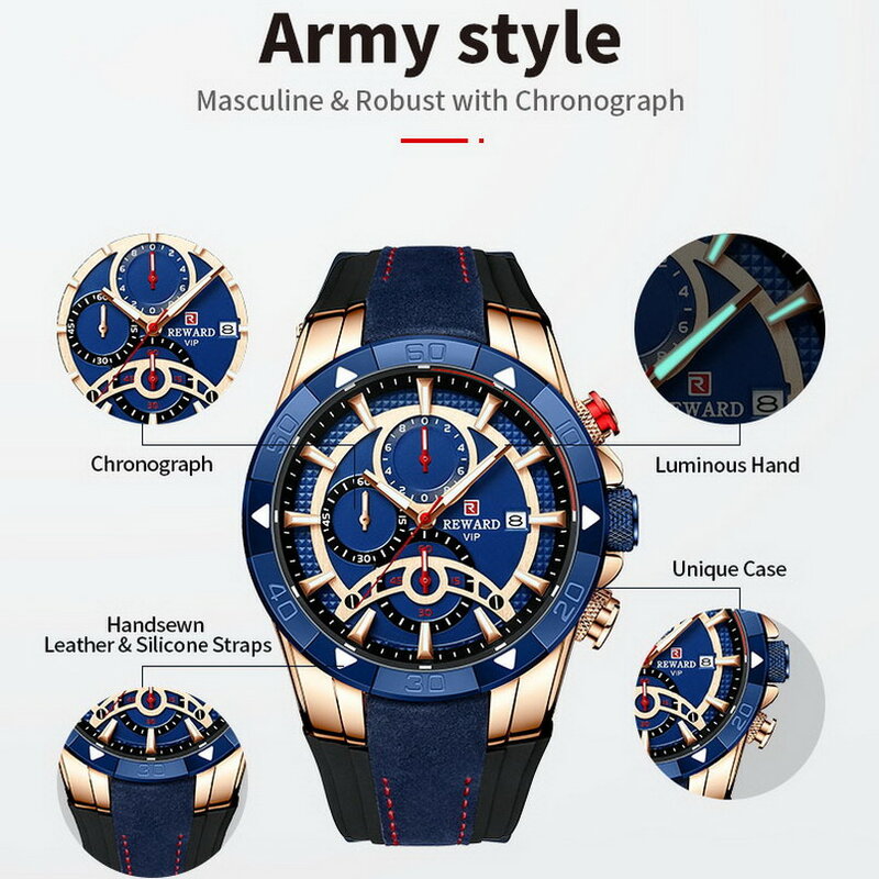 Luxury Men's Watches Top Brand Waterproof Chronograph Analog Quartz Watch Male Clock Mens Watch Men Wristwatch Montre Homme #6