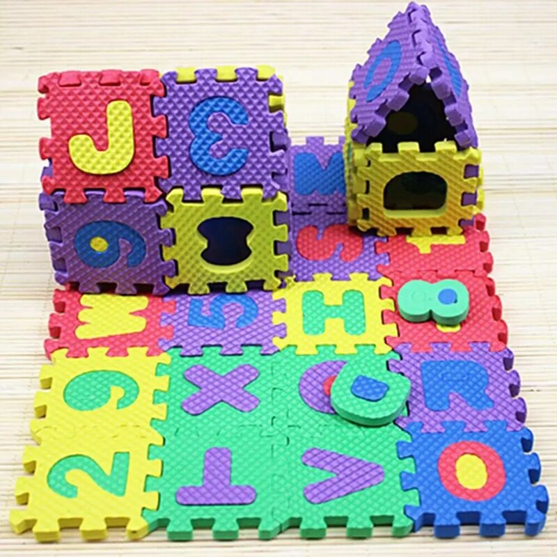 طفل حصيرة 1 مجموعة 36 قطعة البسيطة إيفا رغوة الأبجدية خطابات أرقام الطابق لينة سادة 3D لغز الاطفال التعليمية لعب