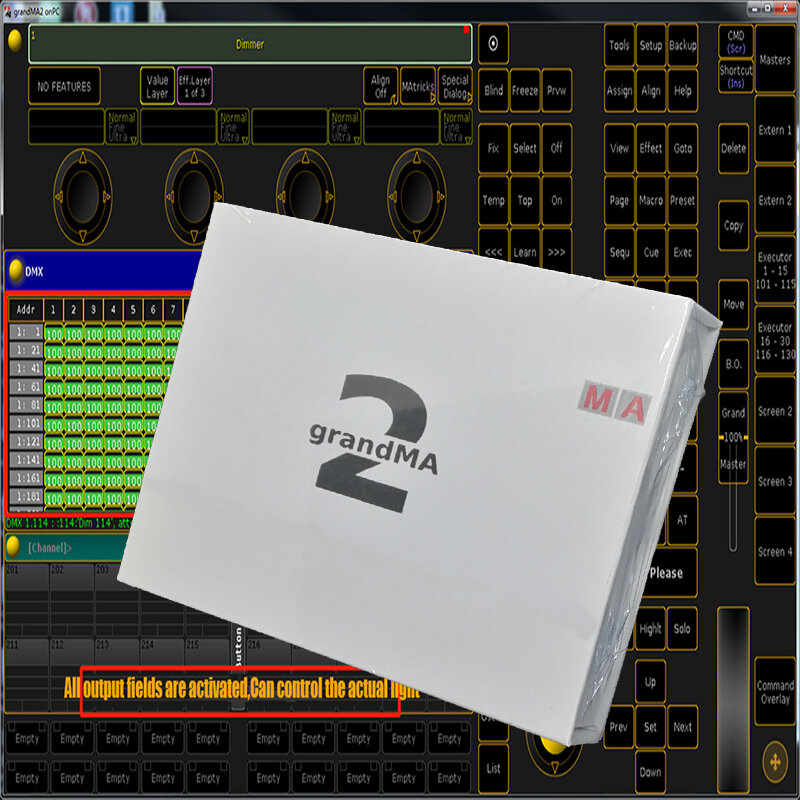 جهاز Ma2 من Grand MA2 مزود بجناح ويسيويغ أراكوس أمليتس Onpc Ma2 Artnet USB دونغل 256 الكون إفتح