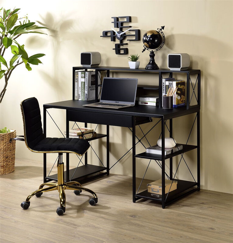 مكتب كمبيوتر محمول أسود ، طاولة تخزين ألعاب ، أثاث منزلي ، شحن من مستودع الولايات المتحدة
