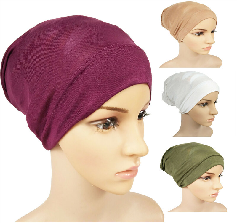 عادية أحادية اللون مشروط قبعة مرنة بلون ميرسيريزد القطن ضمادة لينة السيدات متعدد الألوان مصنع القبعات الشتوية للنساء