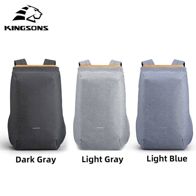 Kingsons-حقيبة ظهر للرجال مضادة للسرقة ، حقيبة ظهر متعددة الوظائف ، مقاومة للماء ، 2021 بوصة ، حقيبة كمبيوتر محمول ، شحن USB ، 15.6