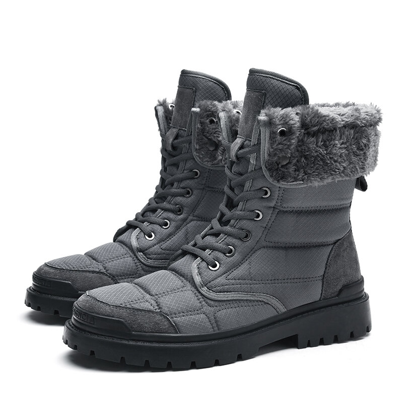 YISHEN الثلوج أحذية الرجال chausiras أوم الصوف تقليم أسود رمادي الذكور حذاء كاجوال مقاوم للماء الدافئة أفخم الشتاء أحذية حجم 38-48