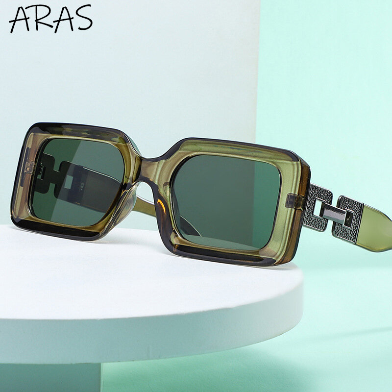 جديد صغير مستطيل النظارات الشمسية النساء الرجال الرجعية المعادن ساحة العلامة التجارية مصمم موضة الهيب هوب نظارات شمسية للإناث UV400 نظارات