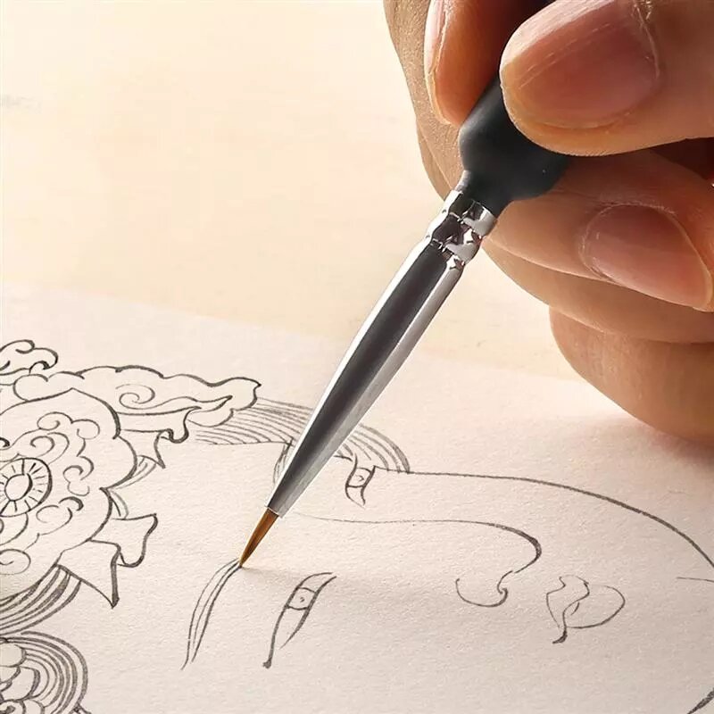 1 مجموعة طويلة الذيل Nylonhair هوك خط القلم فرشاة الرسم الأطفال DIY بها بنفسك الفن لوازم أداة الفن القرطاسية المائية اللوحة القلم