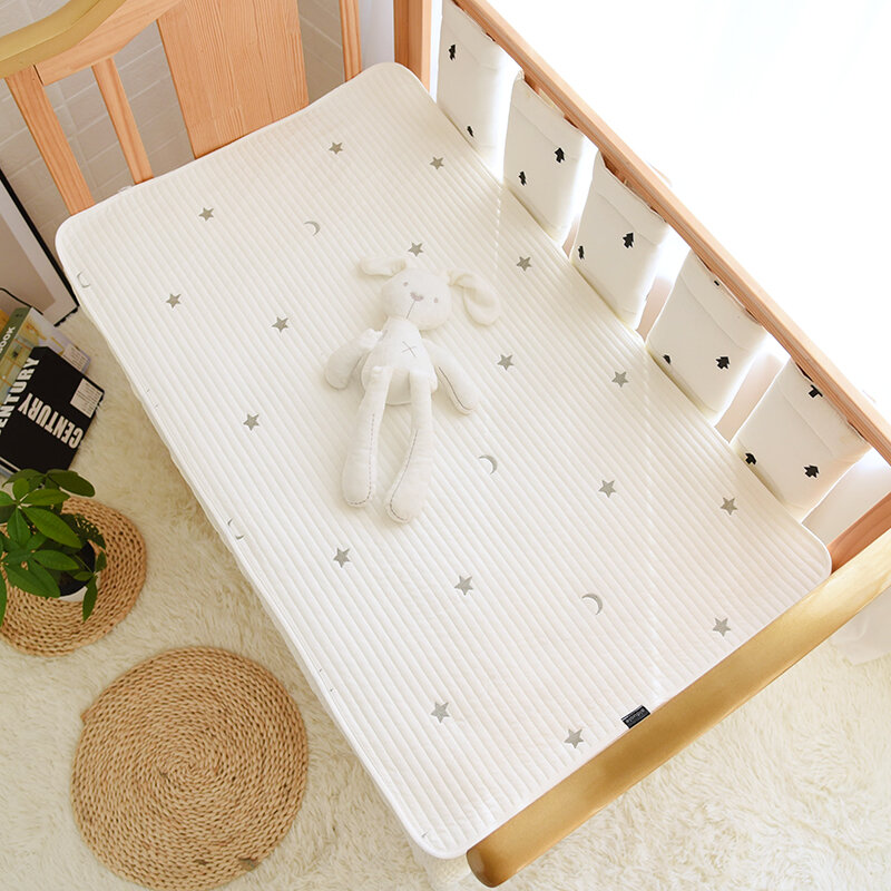 الكورية سرير طفل سرير مبطن ورقة القطن الدب نجمة الليمون بالون المطرزة الاطفال الرضع الأطفال طفل ملاءات أغطية سرير