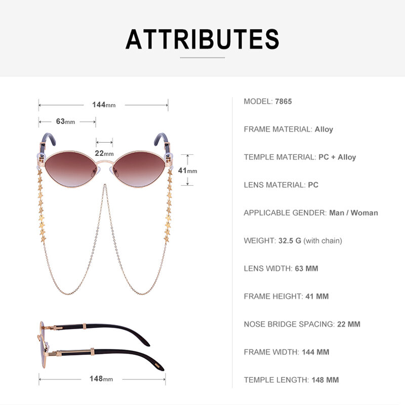 نظارات شمسية دائرية صغيرة كلاسيكية للنساء 2021 مصنوعة من خليط معدني مع وصلة بسلسلة نظارات شمسية للسيدات ماركة فاخرة Gafas DeSol