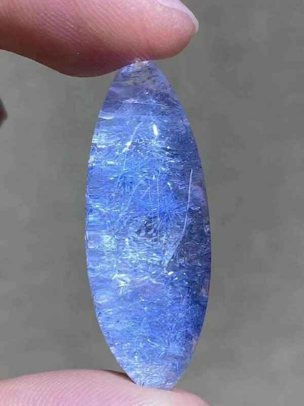 حقيقي الطبيعي الأزرق Rutilated Dumortierite قلادة من الكوارتز 35*13.5*10 مللي متر كريستال مستطيل قلادة مجوهرات AAAAAAA #3