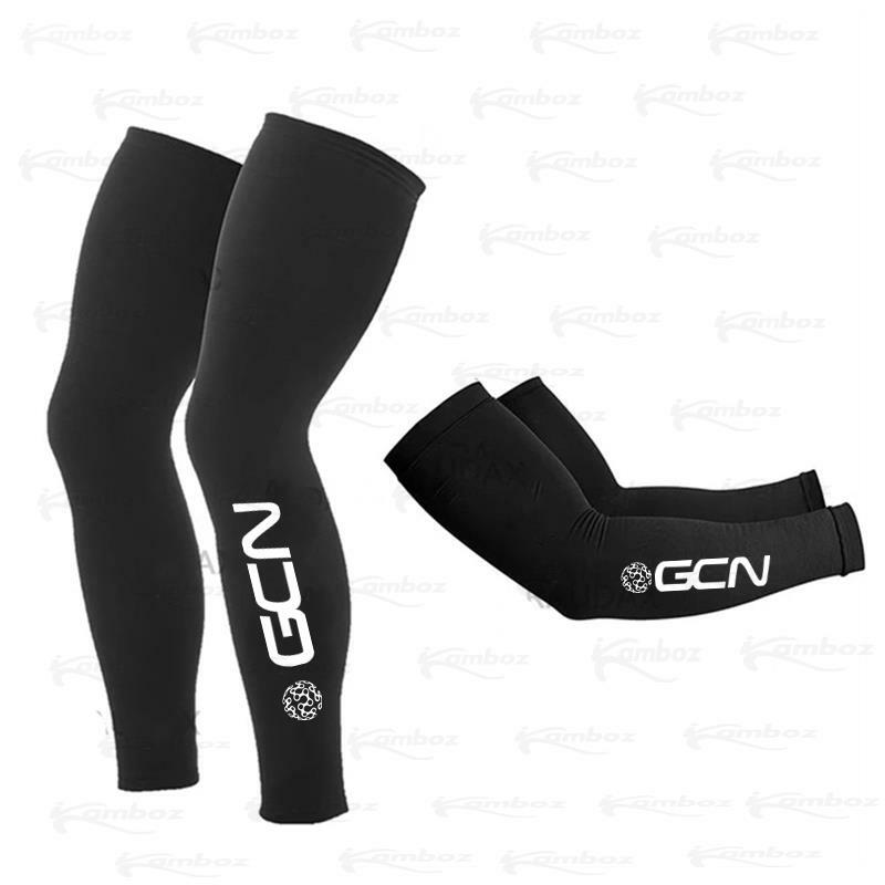 2021 أحمر GCN فريق برو تدفئة الساق أسود UV حماية الدراجات الذراع دفئا تنفس دراجة الجري سباق الجبلية دراجة الساق كم