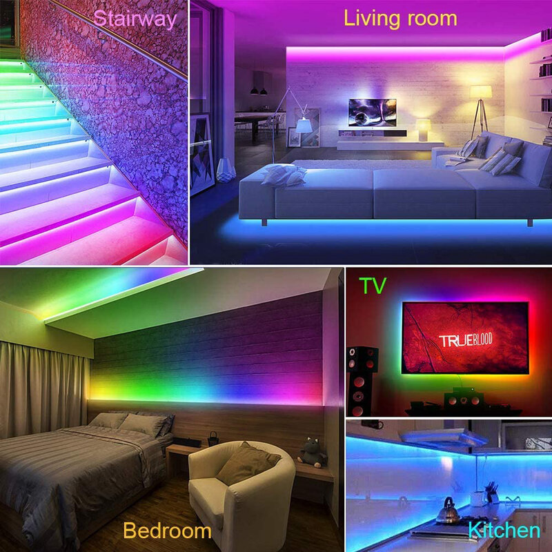 شريط LED أضواء USB بلوتوث واي فاي 5050 WS2812B RGBIC بشكل فردي عنونة حلم لون ضوء غرفة نوم تلفزيون الكمبيوتر الديكور