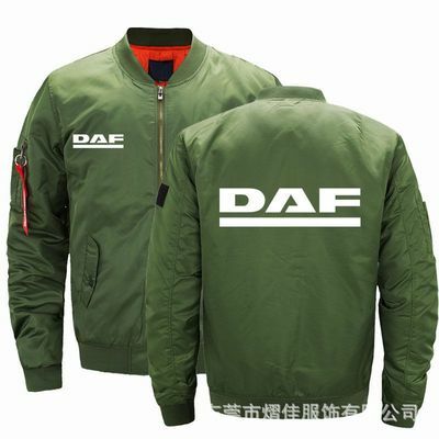 جديد موضة الخريف الشتاء DAF شعار سترة الرجال مستديرة طوق البيسبول الطيران سترة الذكور موحدة معطف