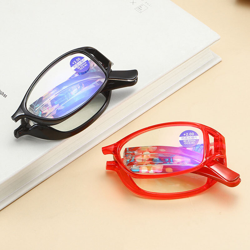 2021 نساء مكافحة بلو راي للطي نظارات للقراءة مكافحة التعب كامل إطار نظارات مع صندوق + 1.0 ~ + 4.0