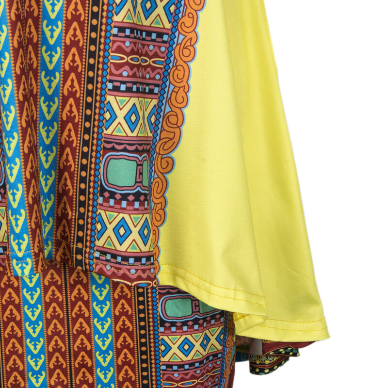 الملابس الأفريقية الصيف النساء فساتين العرقية مثير س الرقبة موضة طباعة سليم صالح أنيق Dashiki فستان