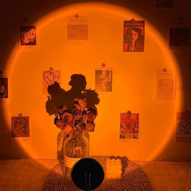 غروب الشمس مصباح إسقاط الغروب LED ضوء الليل USB ضوء ألوان قوس قزح للحزب التصوير الأسرة غرفة المعيشة غرفة نوم زخارف للحانات