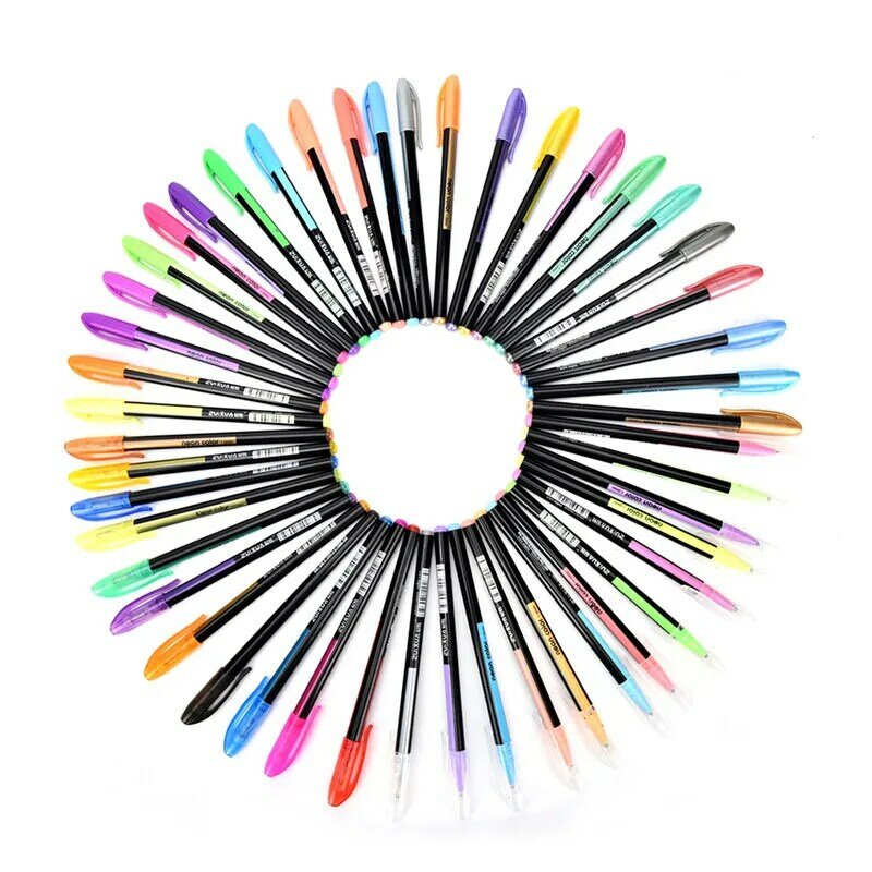 48 لون جل قطع غيار أقلام بريق لامع المائية حبر فلوريسنت القلم استبدال توقيع قضبان مدرسة اللوازم المكتبية جديد