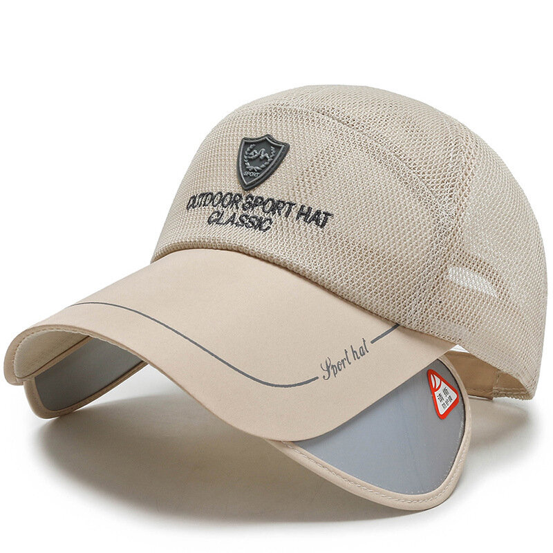 AELNNG العلامة التجارية الصيف جديد قبعة بيسبول الرجال النساء الشمس حماية Sunhat قابل للسحب حافة شبكة تنفس في الهواء الطلق قبعة رياضية A008
