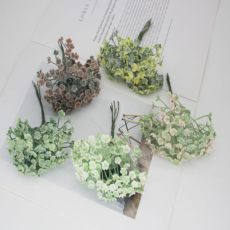1 باقة جديد البلاستيك الاصطناعي Frost النباتات Bouquet بها بنفسك باقة اكسسوارات المنزل الديكور النباتات الخضراء/كائن بوعاء تشكيلة زهور