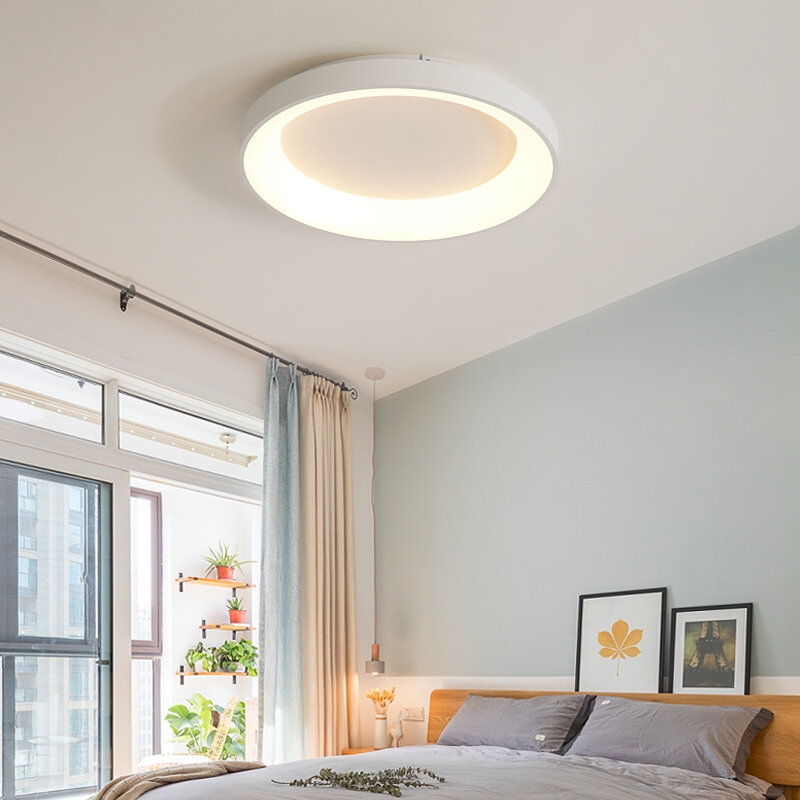 أضواء السقف الحديثة الكلاسيكية led لغرفة المعيشة غرفة نوم دراسة الممر الإضاءة رمادي أو أبيض اللون يعتم مصباح مع البعيد