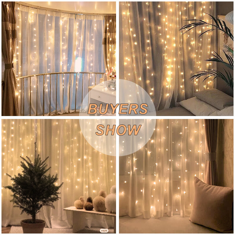 ستارة أضواء داخلي شلال الجنية سلسلة Usb 3x2 متر Led أضواء غرفة نوم الديكور لحفل زفاف عيد الميلاد عطلة السنة الجديدة
