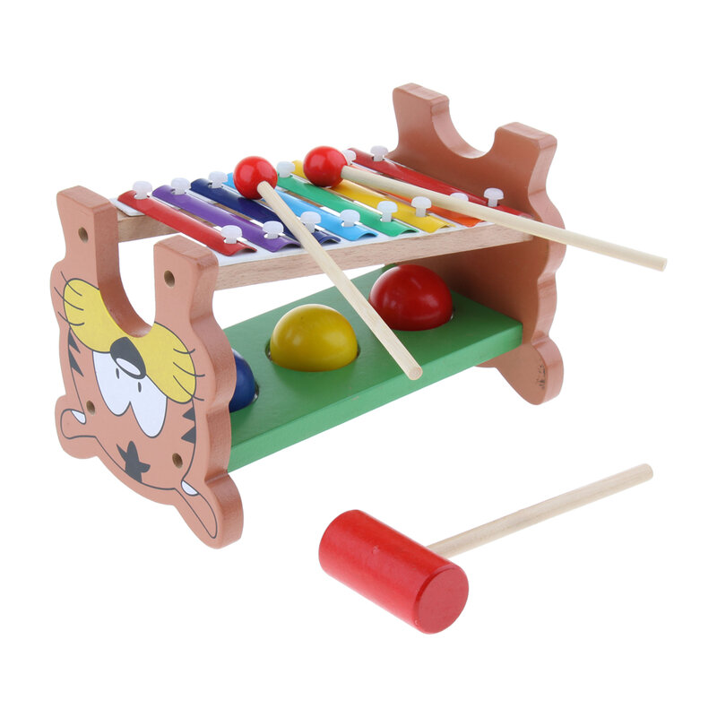 تطوير الطفل تدق البيانو ومطرقة الكرة مجموعة الطفل لعبة خشبية الموسيقى والفن