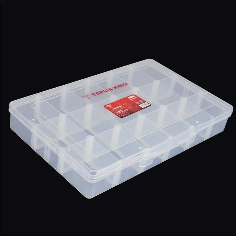 TOPLIA-صندوق تخزين شفاف ، صندوق أدوات مجوهرات محمول ، 18 فتحة ، مكون إلكتروني