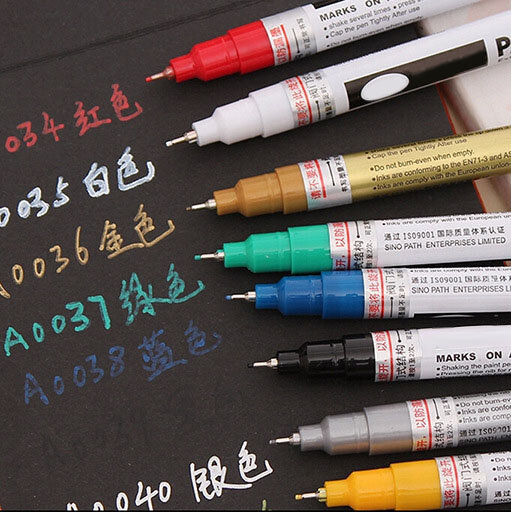 لامع ماركر 8 ألوان 0.7 مللي متر اضافية غرامة نقطة قلم طلاء غير سامة مقاوم للماء قلم تحديد دائم DIY بها بنفسك الفن