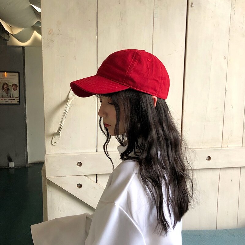 الإناث الصيف بلغت ذروتها قبعة الكورية بلون هونغ كونغ نمط عادية كل مباراة طالب الشارع قبعة الشمس البيسبول لينة