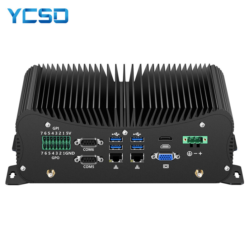 YCSD GPIO الصناعية إنتل كور i5 10210U 6 * DB9 RS232/422/485 2 * جيجابت إيثرنت واي فاي بلوتوث 6USB LPT PS/2 HDMI VGA 4G SIM