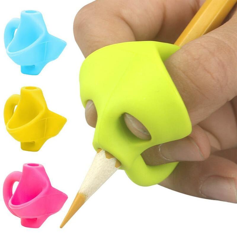 قلم رصاص قبضة للأطفال الكتابة بخط اليد المعونة قبضة الأطفال للوازم المدرسية الكتابة لمرحلة ما قبل المدرسة سيليكون مريح H2K9