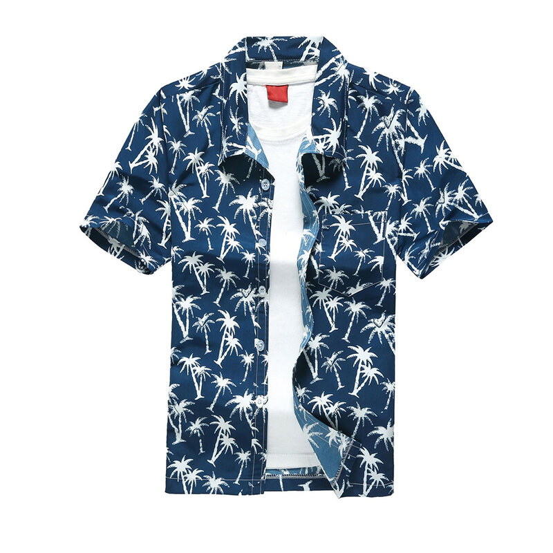 قمصان رجالي للشاطئ هاواي ملابس غير رسمية قمصان صيفية للعطلات ملابس خروج واسعة مقاسات كبيرة كم قصير قميص شيميز