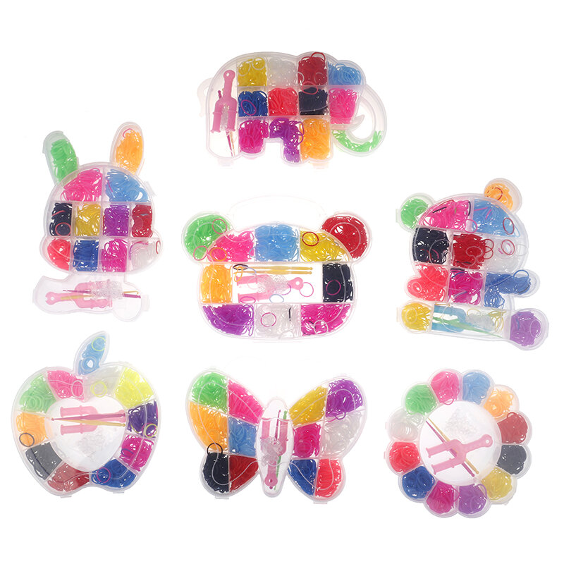 600 قطعة المطاط الملونة تلوح في الأفق العصابات نسج مطاطا جعل سوار أداة لتقوم بها بنفسك مجموعة صندوق مجموعة الفتيات هدية الاطفال لعب للأطفال