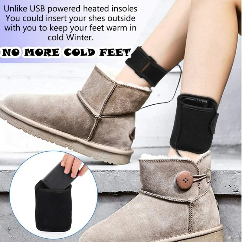 USB تسخين كهربائي نعال الحذاء للأقدام النساء الرجال أحذية الشتاء بطارية التدفئة وحيد جورب وسادة قابل للغسل النعال الحرارية الدافئة
