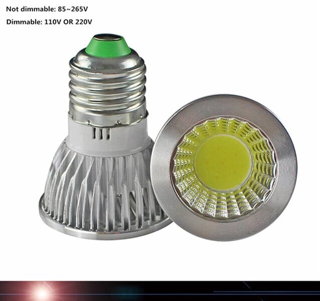 LED COB E27 عكس الضوء 6 واط 9 واط 12 واط LED 110 فولت 220 فولت الأضواء المصباح الكهربي الدافئة الأبيض/كول الأبيض/النقي الأبيض LED الإضاءة