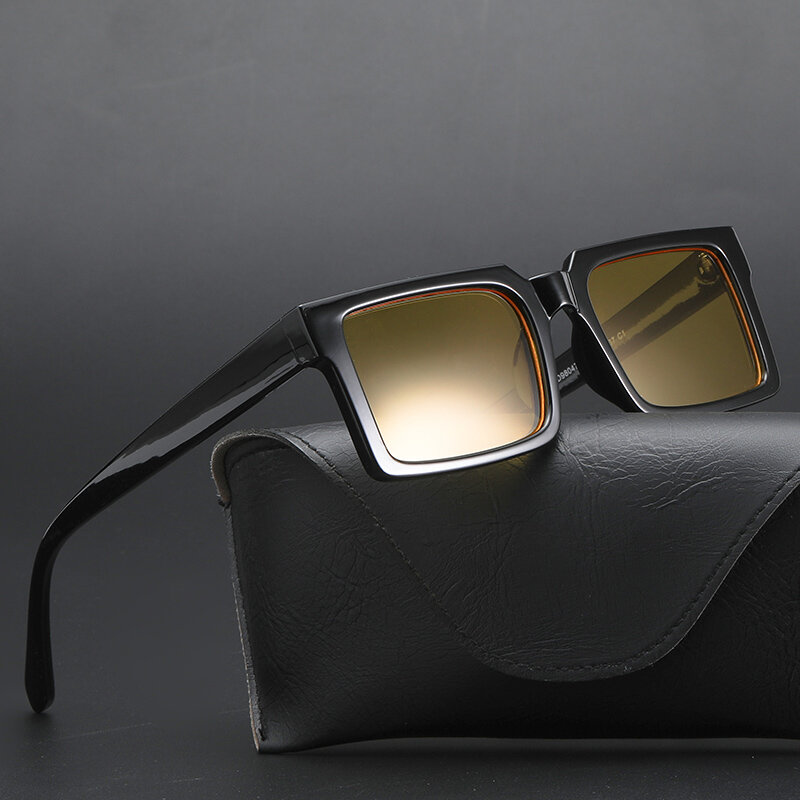 العلامة التجارية تصميم النساء النظارات الشمسية مربع موضة الرجال نظارات شمسية الكلاسيكية خمر إطار بلاستيك مرآة الإناث جديد Oculos دي سول Uv400