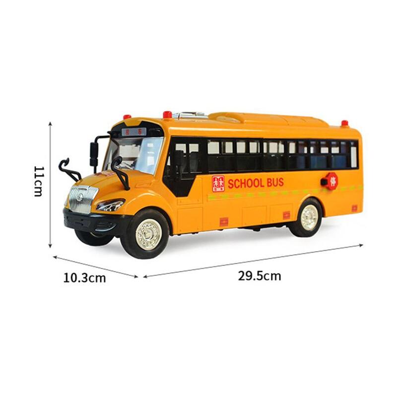 محاكاة بالقصور الذاتي حافلة مدرسية لعب نموذج سيارة مدرسية لعب الموسيقى الإضاءة لعب الأطفال حافلة سيارة مدرسة الاحتكاك للأطفال I4Z1
