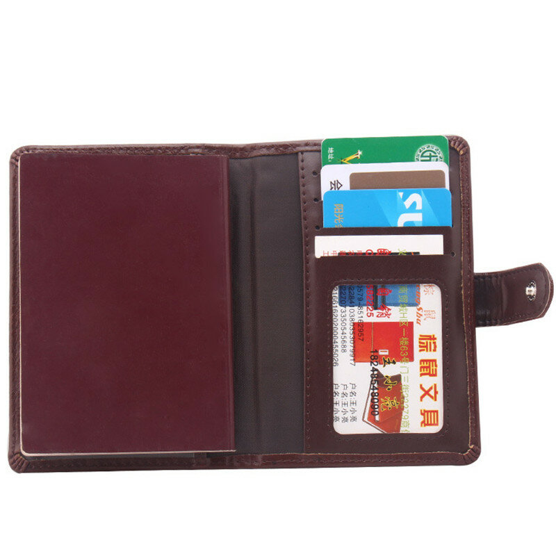 غطاء جواز سفر من جلد البولي يوريثان للرجال ، محفظة سفر ، حامل بطاقة ائتمان ، حامل بطاقة ترخيص روسي ، حامل بطاقات