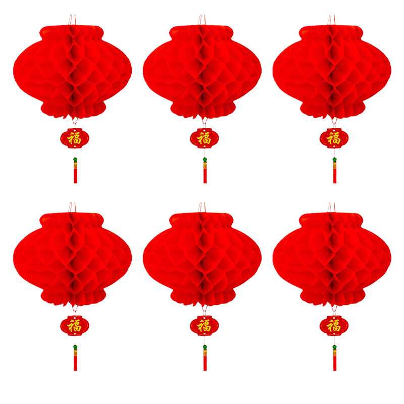 1 قطع 12.5 سنتيمتر-55 سنتيمتر التقليدية الصينية الأحمر ورقة فانوس ل 2020 السنة الجديدة الديكور شنق ماء مهرجان الفوانيس #5
