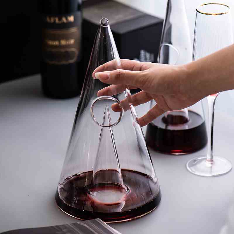 سريع شلال الدورق الرسمي الهرم النبيذ موزع المنزلية اليدوية الزجاج الأحمر النبيذ اكسسوارات أدوات البار