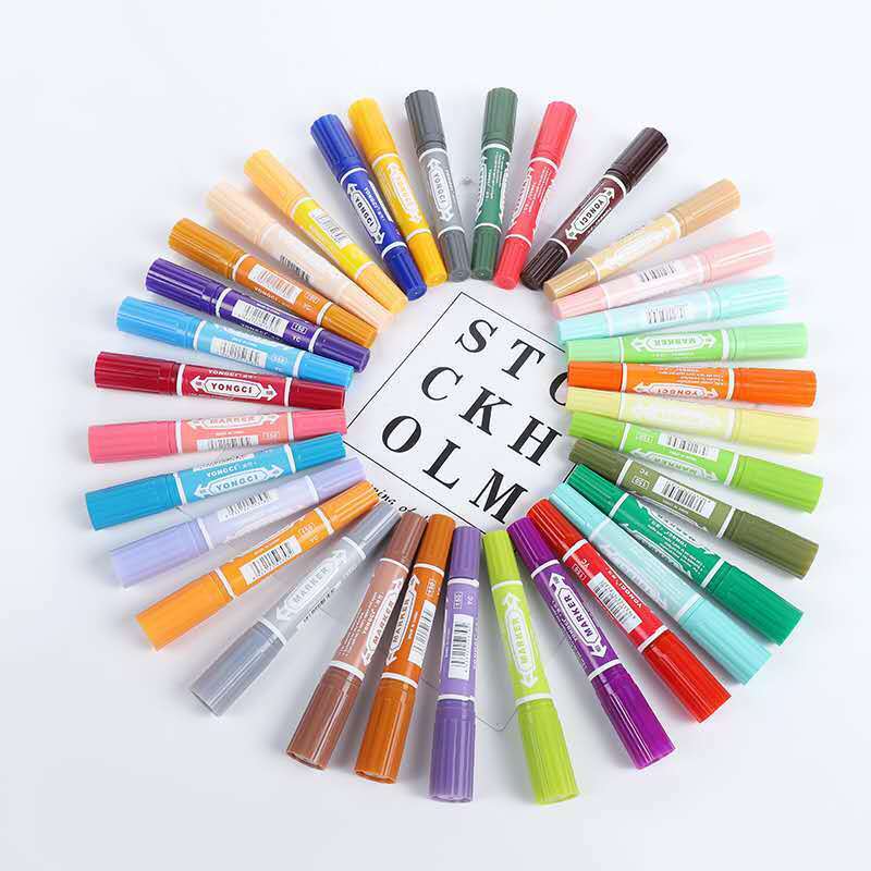 كبير مزدوج الرأس مجموعة أقلام ملونة استوديو الإعلان البوب ماركر 36 لون طالب اللوحة القلم