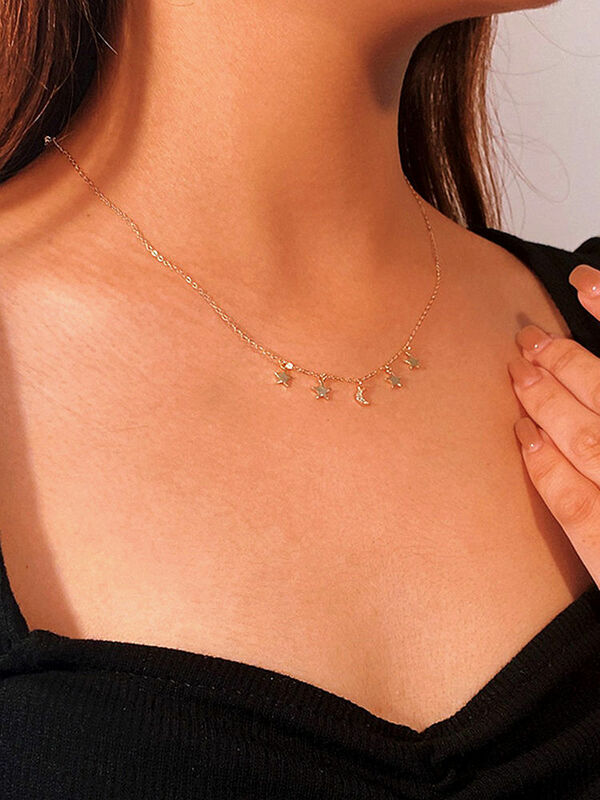 S'STEEL فضة 925 قلادة المعلقات هدية للمرأة العصرية شخصية فاخرة ستار القمر الإكسسوارات والمجوهرات