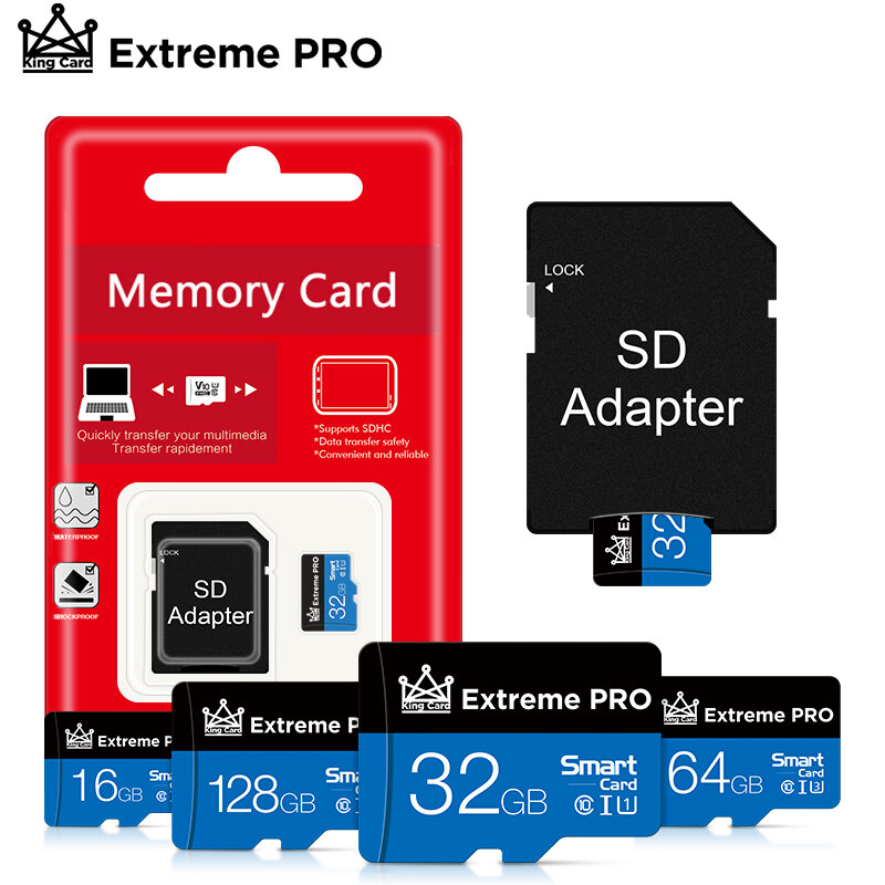 بطاقة SD صغيرة عالية الجودة 32GB 64GB TF بطاقات 8GB 16GB 32GB 128GB بطاقة sd مايكرو بطاقة الذاكرة محول SD الحرة