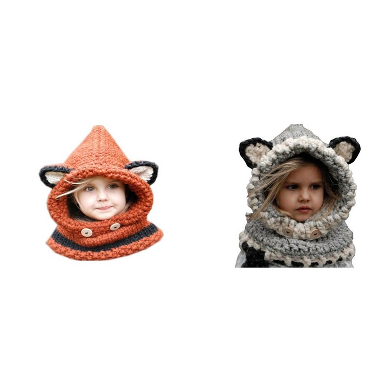 قبعة من الصوف الصلب للأطفال والنساء ، قبعة دافئة ، آذان الثعلب ، كاجوال ، قطيفة ، وشاح ، قفازات ، مجموعة شتاء 2020