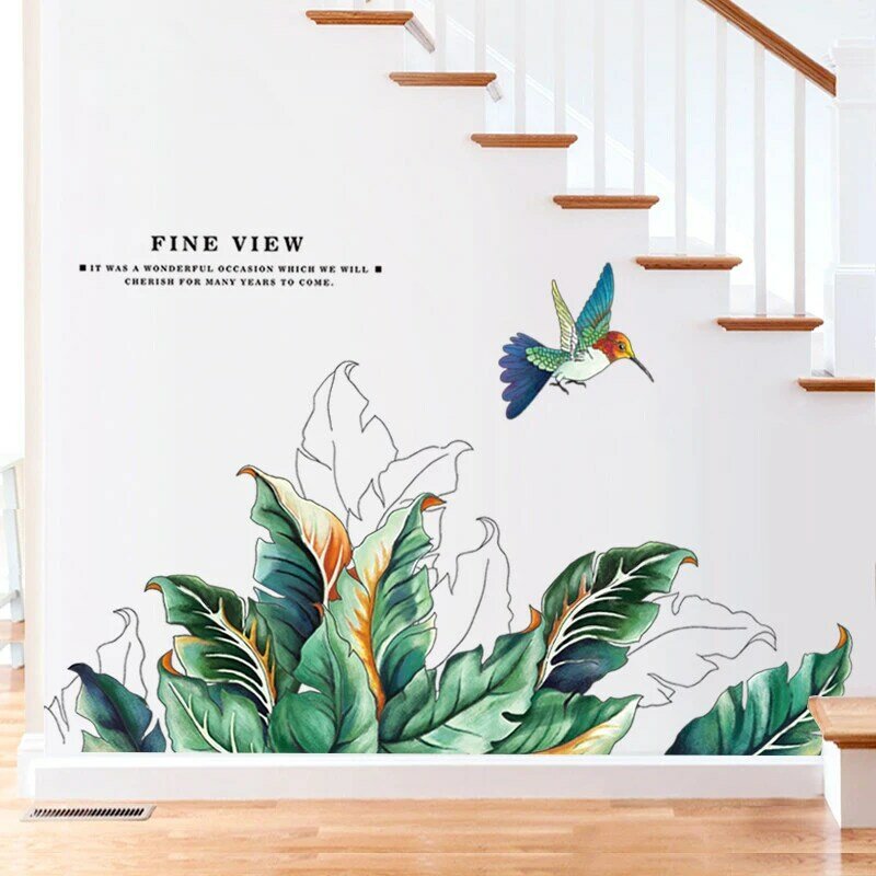 ملصقات حائط إبداعية على شكل طائر ، ديكور منزلي ، غرفة معيشة ، غرفة نوم ، ملصق ذاتي اللصق ، خلفية جدارية #4