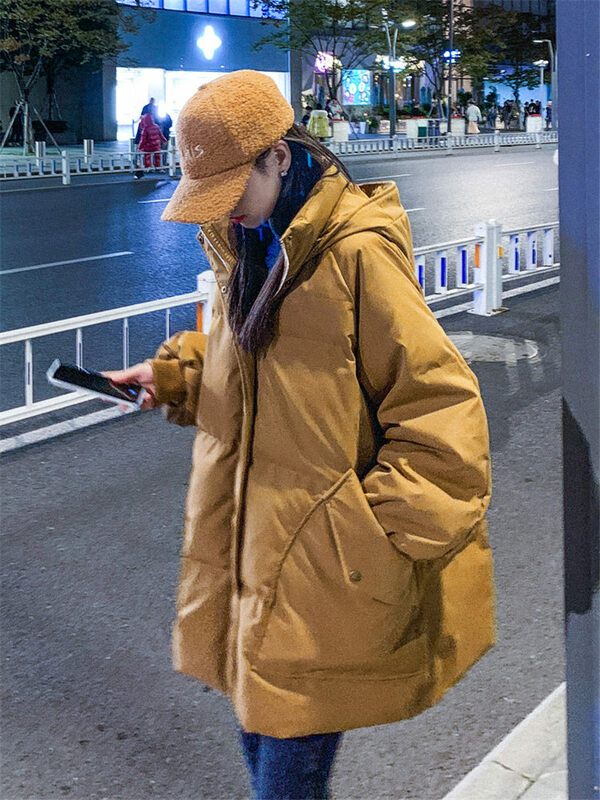 أسفل القطن وسادة مبطنة النساء 2021 جديد الكورية طالب الخبز معطف فضفاض سميكة الشتاء الملابس المعتاد سترات دافئة غير رسمية M1854