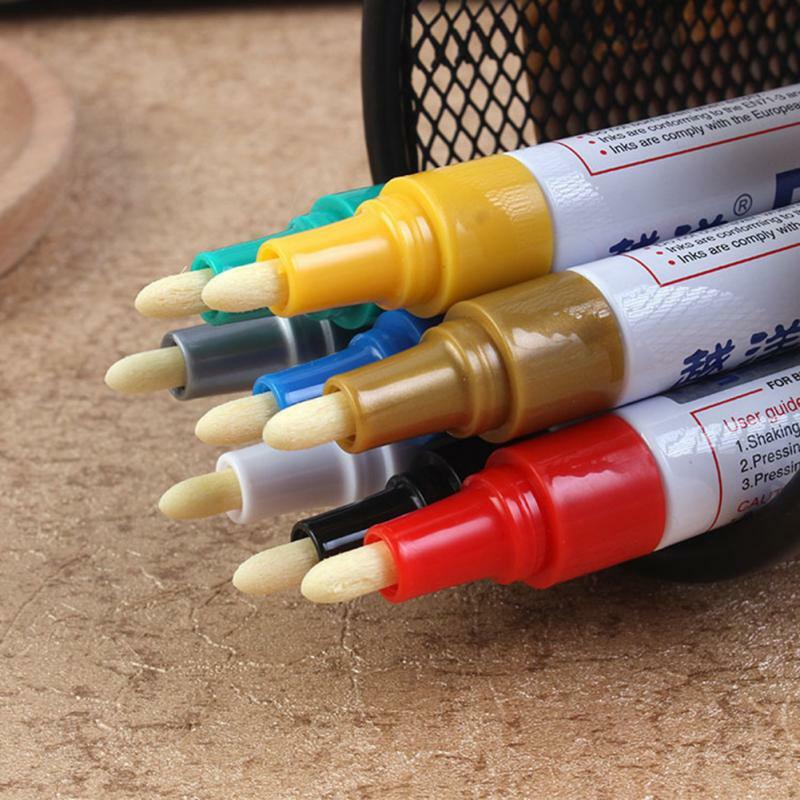 معدن فرشاة فنية قلم تحديد قلم رسم سيارة الإطارات معدن الطلاء ملاحظة القلم علامة مضادة للماء القلم