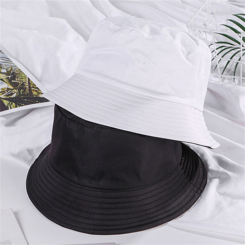 قبعة صياد جديدة 2021 بلون واحد على الوجهين قبعات كورية غير رسمية للرجال والنساء مزودة بحوض من الشمس ملائمة للطي قبعة صياد للشمس للبيع بالجملة