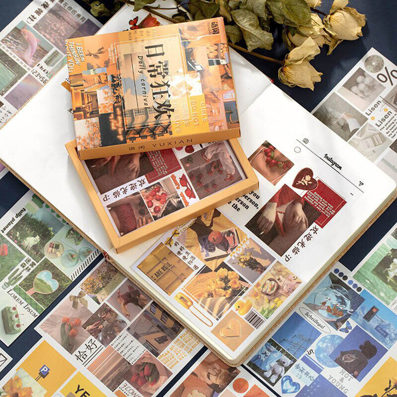 50 قطعة/صندوق لطيف الرجعية فان جوخ ملصقات DIY سكرابوكينغ مجلة السفر التسمية الزخرفية اشي ملصقات