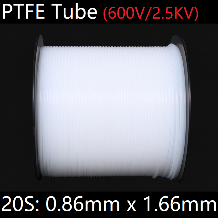 20S 0.86 مللي متر x 1.66 مللي متر PTFE أنبوب T إفلون معزول جامدة الشعرية F4 الأنابيب ارتفاع درجة الحرارة مقاومة نقل خرطوم 600 فولت الأبيض